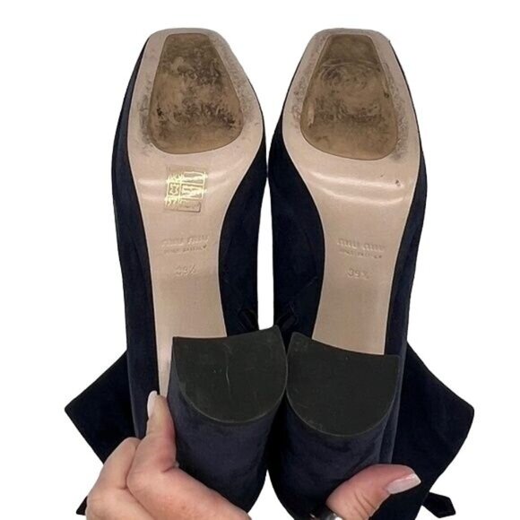 Miu Miu Women's BLUE Suede Platform Boots/Booties - SIZE 9.5 - Picture 4 of 8